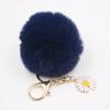 Venta Caliente Llavero Colgante Bola de Pelo de Margarita Moda para Mujer Bolso Felpa Monedero Coche Colgante Girasol