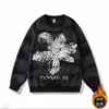 Moletom Masculino de Manga Longa Estilo Novo Mandala Flor Primavera, Outono e Inverno, Design Estrelado Tendência de Luxo Leve, Blusa Casual com Gola Redonda Rasgada