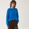 Suéter de punto de terciopelo con cuello redondo, corte raglán holgado, superventas europeo y americano transfronterizo para mujer, jersey casual simple