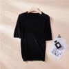 Top elegante de seda de manga corta holgado talla grande ropa interior estilo perezoso suéter camisa fina para usar debajo seda de morera mujer