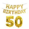 Feliz aniversário balão decorativo de folha de alumínio 40 polegadas ouro rosa grande balão digital de filme de alumínio conjunto