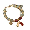 Pulsera de la suerte de cacahuete de moda, favorita de las celebridades de Internet para mujer, nueva de doble capa, ponible, de lujo ligero, de alta gama, personalizada
