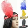 Tiara de Cabelo para Adultos e Crianças, Tiaras de Pena de Avestruz, Acessórios de Cabeça de Pena Lantejoulas, Tiaras Bordadas com Diamantes, Acessórios de Cabeça para Performance, Acessórios de Cabeça Indianos