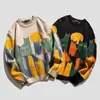 Suéter nuevo de moda nacional para primavera y otoño, marca de moda para hombre, diseño de punto, camiseta interior de punto, estilo Hong Kong, holgado, cuello redondo, abrigo superior para pareja