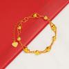 Pulsera de cuentas de transferencia esmeriladas de oro arena de Vietnam para mujer, chapada en oro latón 24k, larga, de moda, joyería Joker al por mayor
