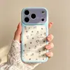 Capa Floral Roxa Adequada para iPhone 16, Capa Tipo Vidro para iPhone 17, Capa de Silicone para 17Pm, Capa de Nicho para iPhone 17 Pro, Estilo Fresco