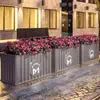 Caja de Flores para Patio Exterior Combinación Balcón Terraza Canaleta para Flores Sensible a la Luz Centro Comercial Calle Peatonal Tienda de Té con Leche Valla Divisoria