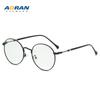 Gafas de ordenador con protección contra la luz azul para mujer, planas, con luz que cambia de color, de metal, con marco redondo retro, para hombre con miopía