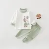 Conjunto de ropa de otoño para bebé robot, conjunto de dos piezas de ropa interior para bebé, pijama, ropa para casa que protege la barriga