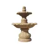 Fuente de Escultura de Piedra Estilo Europeo Cuenca de Agua de Granito Dorado Cuenca de Agua de Piedra Amarillo Óxido Paisajismo de Patio Comunitario al Aire Libre Ornamentos de Agua Corriente Ordenar,