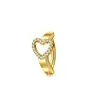 Anel de Umbigo Simples Vazado Coração de Amor Zircônia Incrustada Anel de Umbigo de Pressão Exquisito Joia para Piercing de Umbigo