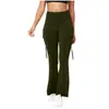 Moda Feminina Europeia e Americana Transfronteiriça Amazon 2026 Calça de Yoga Tendência Cor Sólida Cintura Alta com Bolsos para Mulheres