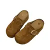 Zapatos Birkenstock Franceses de Suela Gruesa para Aumentar la Altura Interior para Mujer Ropa Exterior Nuevo Estilo Otoño 2026 Personas Bajas Zapatos Birkenstock Zuecos Medios de Punta Cerrada