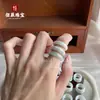 Anel de Jade Azul Tipo Gelo Natural Grau A Banda Lisa Unissex Anel de Jade Fino Anéis de Casal