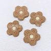 Bordado de lana flor de cinco pétalos DIY accesorios de joyería color ciruela pieza de girasol accesorios para el cabello banda de goma accesorios de ropa