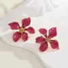 Pendientes Populares de Moda Europeos y Americanos con Flor de Goteo de Aceite para Mujer, Pendientes Elegantes, de Gama Alta, Sencillos y Venta al por Mayor de Pendientes