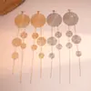 Brincos de Franja Redondos Estilo Metal Europeu e Americano Transfronteiriços, Brincos de Luxo Leve de Alta Qualidade para Mulheres, Design Único