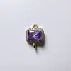 Accesorios para joyería DIY cobre incrustado circonita cristal de vidrio cuadrado doble colgante pendientes collar materiales hechos a mano
