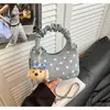 2026 Nova Bolsa Pequena Quadrada Elegante Leve Tendência Bolinhas Versátil Simples de Ombro Transversal Feminina