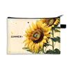 Bolsa de almacenamiento para liner portátil de girasol amarillo, bolsa de cosméticos, gran capacidad, para viaje, bolsa de aseo grande