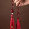 Ornamento para Pendurar no Carro Fonte de Suprimentos para Transmissão ao Vivo: Pingente de Paz Lótus de Cinábrio Decoração para Pendurar no Carro, Decoração de Interior de Carro Acessórios Feitos à Mão Lótus