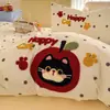 Funda de edredón de algodón puro de dibujos animados, pieza única para niños, 100% algodón, dormitorio de estudiante, cama individual 150X200X230, juego de funda de edredón de tres piezas