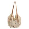 Bolso Tejido con Cuentas Estilo Perezoso para Mujer 2025 Nuevo Estilo Simple y Lindo Bolso de Hombro Bolso Tote de Mano de Gran Capacidad