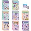 8 Collages Divertidos de Gatos de Dibujos Animados para Niños DIY Lindos Decorativos Curativos para Vasos de Agua Cuadernos Tabletas Mochilas Escolares Pegatinas
