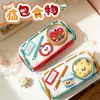 Estojo de Lápis Fofo de Queijo, Caixa de Papelaria de Nicho de Alto Padrão com Grande Capacidade, Bolsa de Papelaria Multicamadas Estilo Ins para Alunos do Ensino Fundamental e Médio