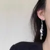 Pendientes de Borlas de Lentejuelas Estilo Francés con un Diseño Único y de Moda de Espiga de Trigo, Pendientes Largos de Estilo Minimalista Adecuados para Rostros Cuadrados y Redondos
