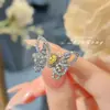 Anillo de Mariposa para Mujer Transmisión en Vivo Pendientes de Nuevo Diseño Estilo Coreano Ins Pendientes de Moda Populares Tendencia