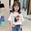 Camisetas de Manga Corta para Niñas Pequeñas y Medianas, Bebés Niñas, Algodón Puro, Cuello Redondo, Corte Holgado, Ropa de Verano para Niñas Pequeñas