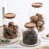 Tarro Grande para Té a Prueba de Humedad Citrina Seca Tarro Sellado Tapa de Madera de Acacia Botella de Almacenamiento para Artículos Secos de Cocina Tarro de Vidrio Vintage