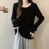 Camiseta Longa de Renda para Mulheres Plus Size que Esconde a Barriga, Novo Estilo Primavera e Outono 2025, Corte Amplo, Emagrecimento, Top Fashion