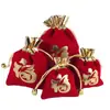 Bolsa de Terciopelo Rojo, Joyería Plateada, Bolsa de Regalo para Guardar Oro, Saquito Antiguo, Bolsa de Bendición, Bolsa Portátil para Joyería, Bolsa para Dulces de Boda