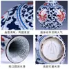 Estilo Chino Florero de Porcelana Azul y Blanco Jingdezhen Florero de Cerámica con Grietas de Hielo Arreglo Floral Florero de Porcelana Imitación de Horno Imperial Adornos