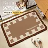 Alfombra de Piso Absorbente para Baño de Cuadros Simples Alfombra de Baño para Tocador de Baño Alfombra de Baño de Lodo Diatomeas Antideslizante