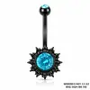 Anillo de Ombligo Azul con Ojos Grandes y Alas de Acero Inoxidable Europeo y Americano Transfronterizo Joyería para Perforación de Ombligo Araña Cruz