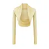 M1091-Camiseta de Moda Europea y Americana para Mujer, Estilo Chica Popular, Cuello Alto, Manga Larga, Nueva Sexy Adelgazante, Primavera y Verano 2026