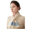 100% cachemira pura, patrón jacquard vintage, diseño cruzado, suave y amigable con la piel, bufanda cálida y resistente al frío, adecuada para ciclismo al aire libre