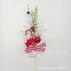 Rama de flor nueva transfronteriza DIY decorativa de línea de felpa a rayas rojas y blancas Caramelo de bastón retorcido Rama de caramelo de Navidad