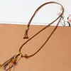 Corda de pingente de jade elegante e simples, corda de colar com pingente de ágata jadeíta dourada, corda artesanal tecida à mão, corda vermelha disponível