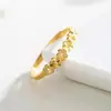 Nuevo Anillo Abierto Ajustable de Cobre Chapado en Oro Arena Vietnamita Anillo Anillo con Diseño Floral, Directo del Fabricante para Ventas en Vivo de Comercio Electrónico