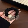 Lazo de Pelo de Lujo Ligero Coreano de Gama Alta con Perlas y Pedrería, Cuerda Gruesa de Alta Elasticidad para el Cabello, Diadema, Accesorio para el Cabello