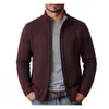 Amazon Transfronterizo Otoño e Invierno Suéter Cardigan de Cuello Alto para Hombre Chaqueta Gruesa Cálida con Forro Polar Estilo Europeo y Americano Prendas de Punto Ropa de Abrigo