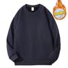 Café marrón 500g chalecos pesados forrados de vellón para hombre terciopelo de zorro plateado cálido cuello redondo holgado color sólido manga larga camisa base otoño e invierno