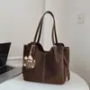 Bolsa de Ombro Estilo Novo Outono e Inverno 2025, Bolsa Tote Retro de Camurça, Bolsa de Ombro da Moda de Grande Capacidade para Trabalho