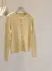 Chaqueta cárdigan de punto de alta gama estilo coreano, color sólido, cuello redondo retorcido, con pliegues, para mujer, nuevo modelo de primavera, rejuvenecedor, corte holgado, top de manga larga