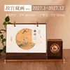 Novo Calendário de Mesa de Madeira 2027 Porta-Canetas Multifuncional para Mesa de Escritório Armazenamento Ornamento de Calendário Presente Calendário de Mesa Personalizado
