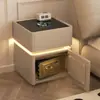 Mesa de noche inteligente segura integrada simple moderna multifuncional para el hogar carga inalámbrica segura para dormitorio gabinete de almacenamiento